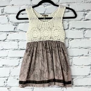 Matilda Jane You & Me Tea Cake Crochet Sara Top Size 6 Pullover Tunic Dress boho